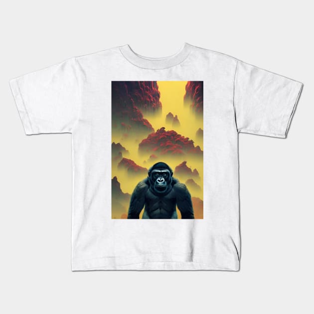 Sagacious Primate Kids T-Shirt by EsoteraArt
